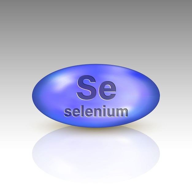 Plantilla de cápsula de píldora de gota mineral de icono de selenio para su diseño