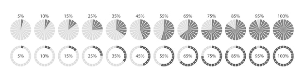 Plantilla de carga de círculo del 100 por ciento Gráfico de pastel redondo Estructura del diagrama de progreso Barra de progreso circular