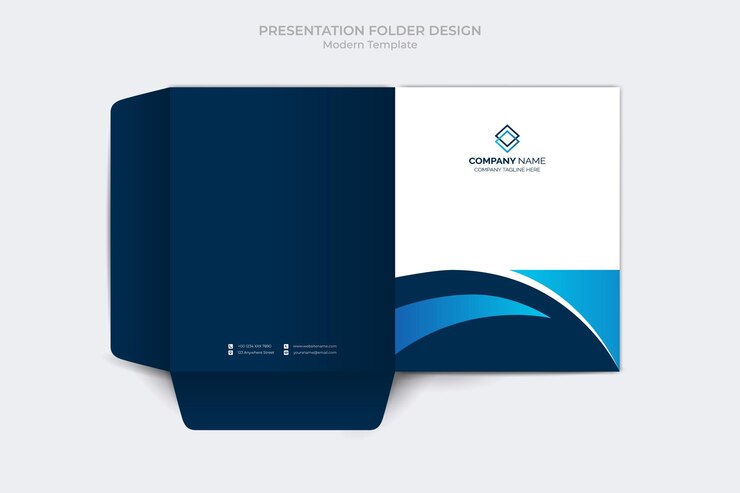 Vector plantilla de carpeta de presentación moderna y profesional