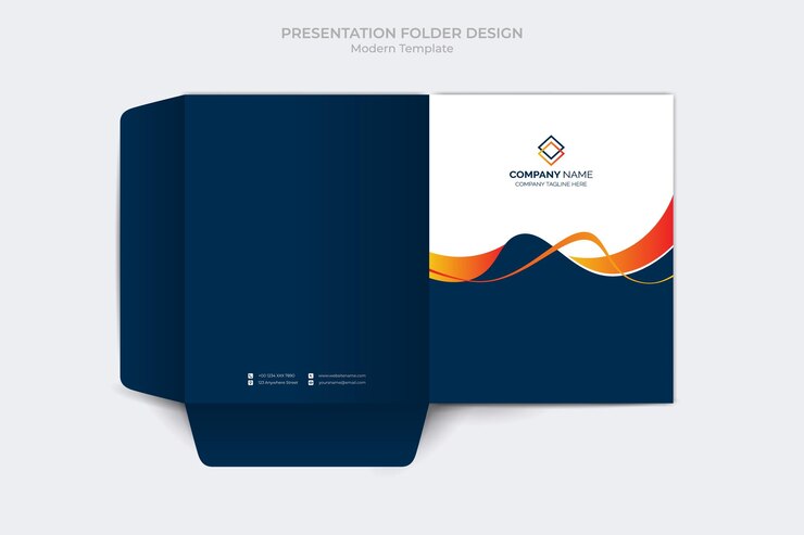 Vector plantilla de carpeta de presentación moderna y profesional