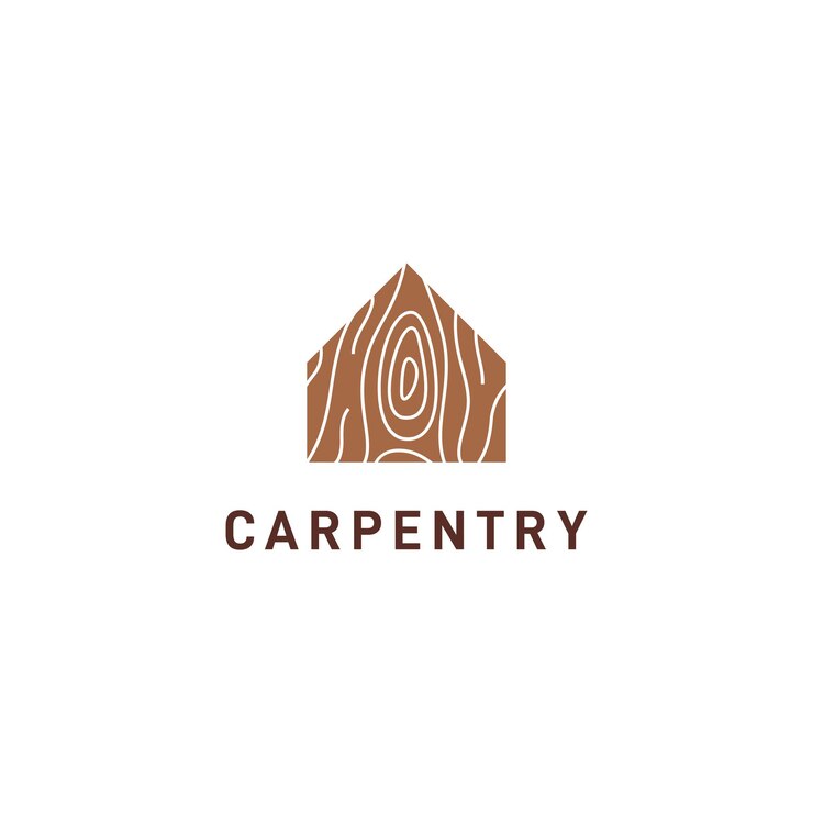 Plantilla de carpintería de diseño de logotipo de casa de madera