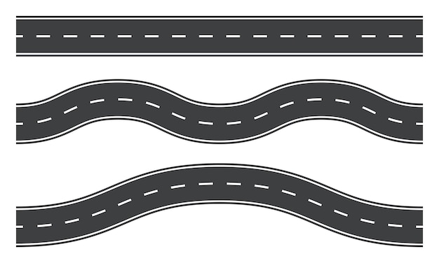 plantilla de carreteras rectas y sinuosas