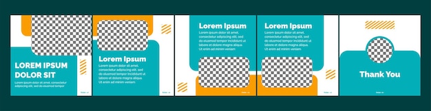 plantilla de carrusel o microblog para publicaciones en redes sociales plantilla de redes sociales de tema verde y naranja