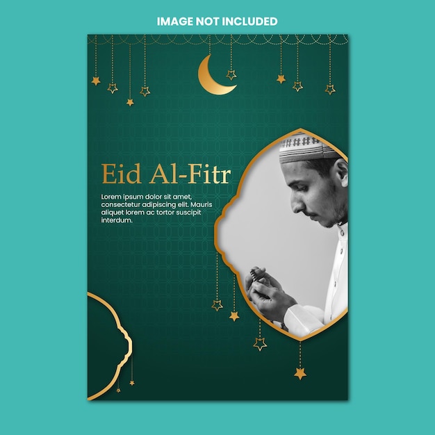 Plantilla de cartel a4 de eid alfitr