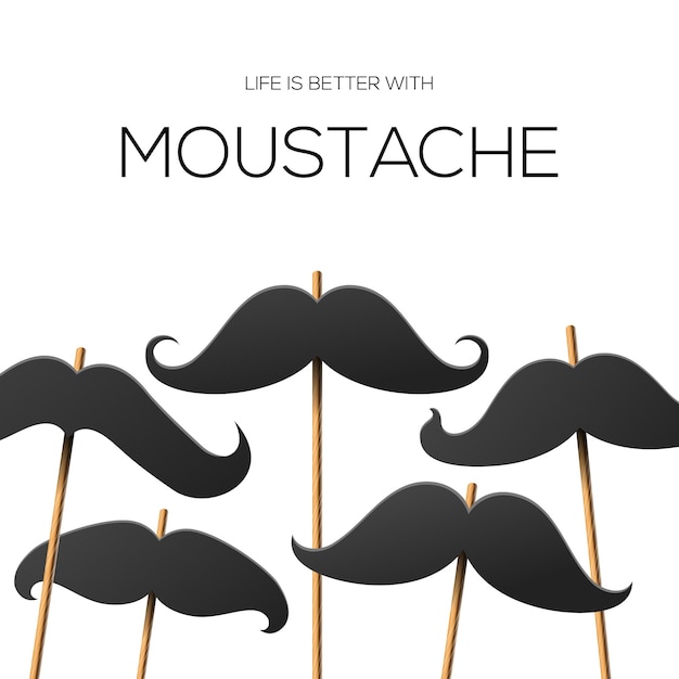 Plantilla de cartel de bigote para ilustración de vector de fiesta