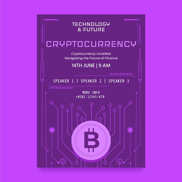 plantilla de cartel criptográfico vertical plano