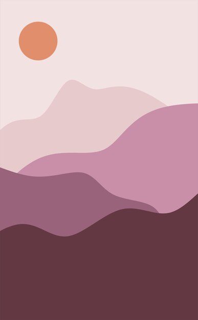 plantilla de cartel de degradado de paisaje colorido de vector