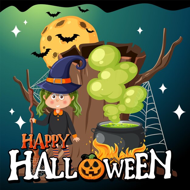Plantilla de cartel feliz Halloween
