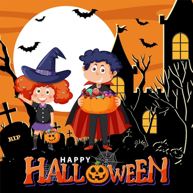 Plantilla de cartel feliz Halloween