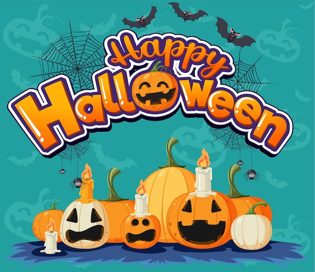 Plantilla de cartel feliz Halloween