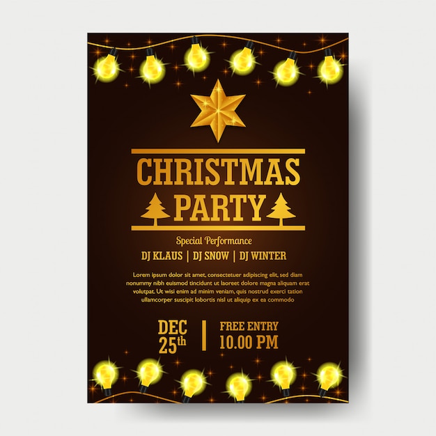Plantilla de cartel de fiesta de Navidad