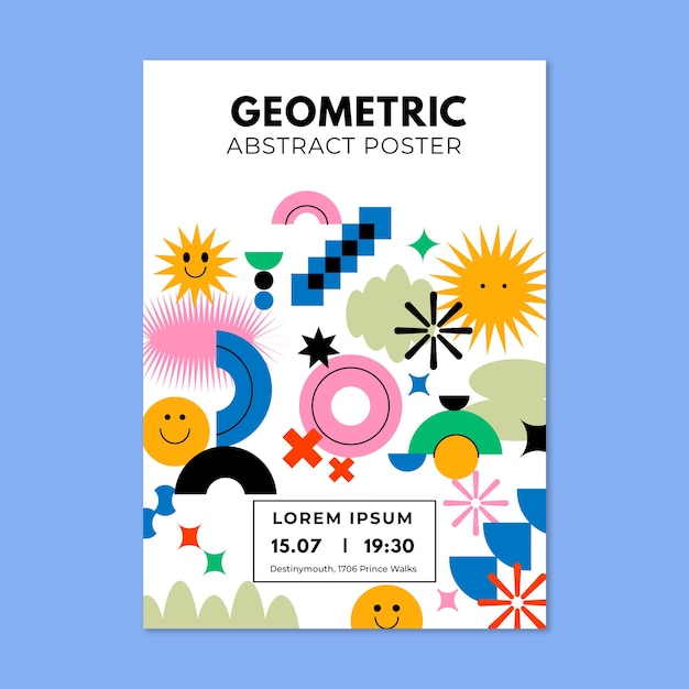 plantilla de cartel de formas abstractas geométricas verticales