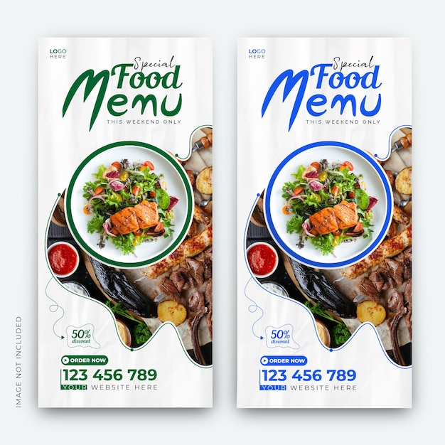 plantilla de cartel de menú de alimentos para restaurantes o empresas de alimentos