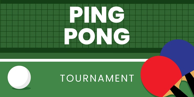 Vector plantilla de cartel de ping pong red de mesa y raquetas para ping pong folleto publicitario del campeonato de torneo de tenis de mesa
