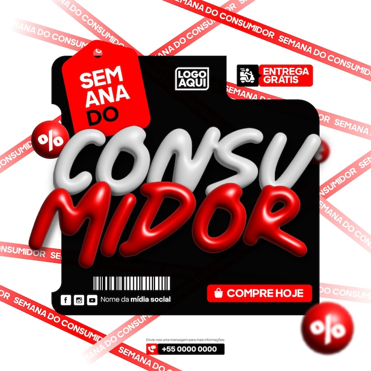 Vector plantilla de cartel publicitario de la semana profesional del consumidor