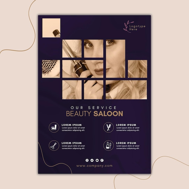 Plantilla de cartel para salón de belleza