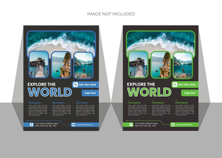 Plantilla de cartel turístico editable Diseño de plantilla de folleto o cartel de viajes y turismo de verano