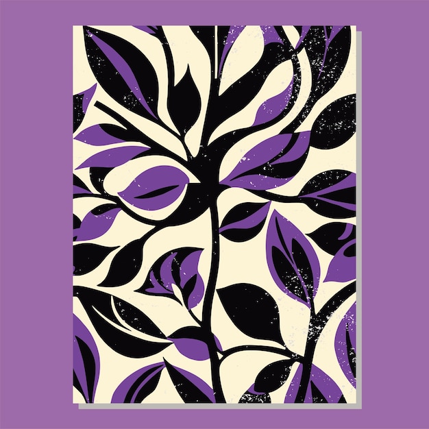 Plantilla de cartel vectorial de patrón floral Moderno EPS de mediados de siglo Archivo vectorial imprimible Descargar archivo