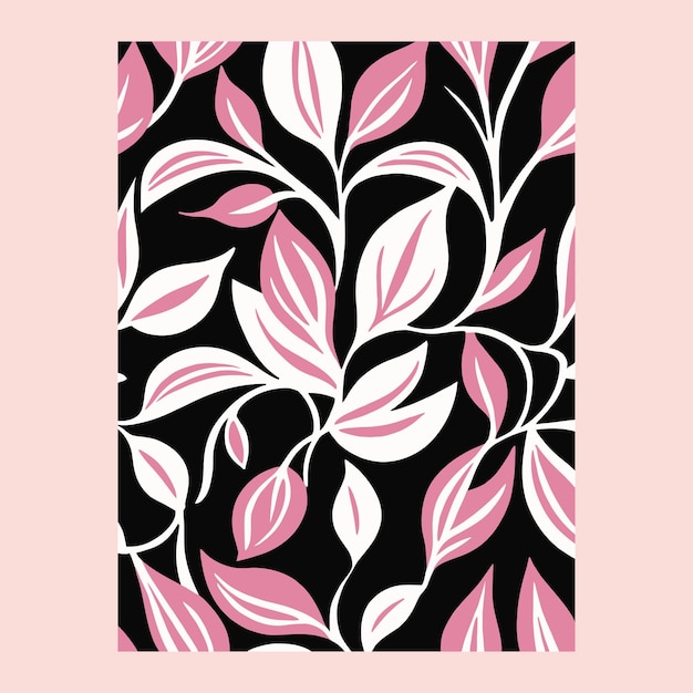 Plantilla de cartel vectorial de patrón floral Moderno EPS de mediados de siglo Archivo vectorial imprimible Descargar archivo
