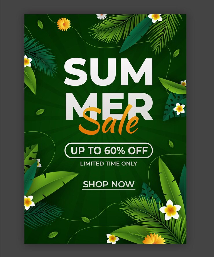 Vector plantilla de cartel de venta de verano
