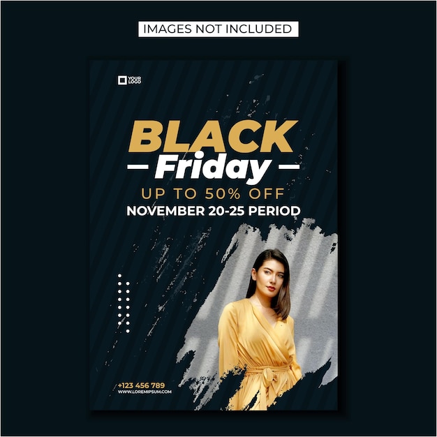 Vector plantilla de cartel de venta de viernes negro