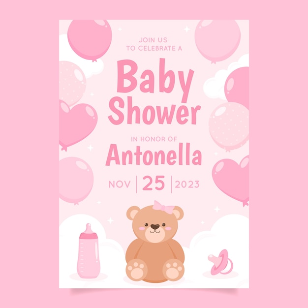 Vector plantilla de cartel vertical para baby shower