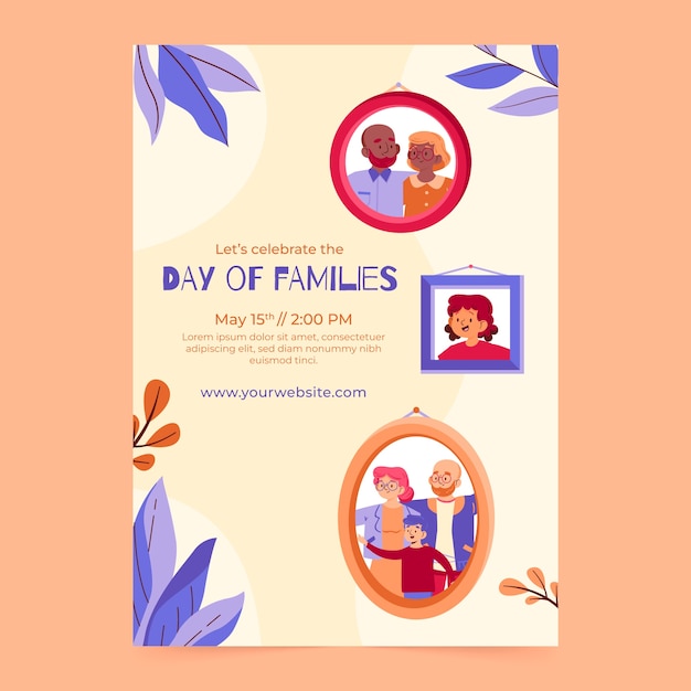 plantilla de cartel vertical del día internacional de las familias