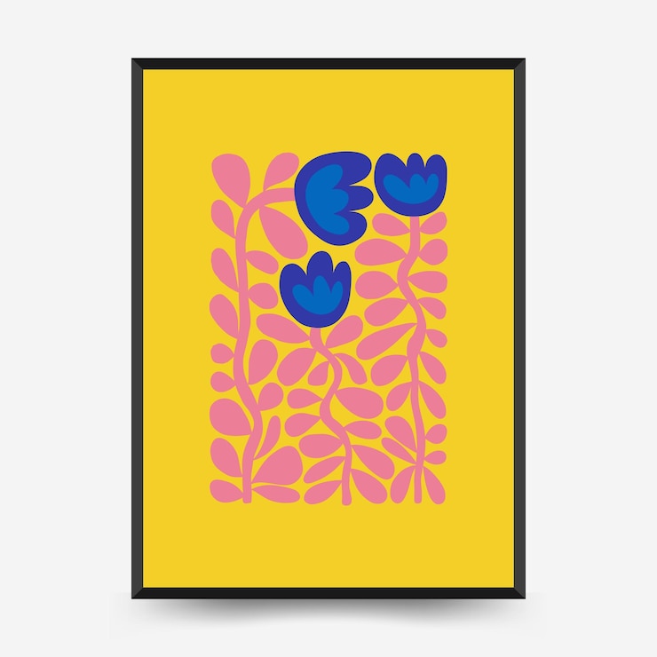 Vector plantilla de carteles florales abstractos. moderno estilo minimalista de matisse.