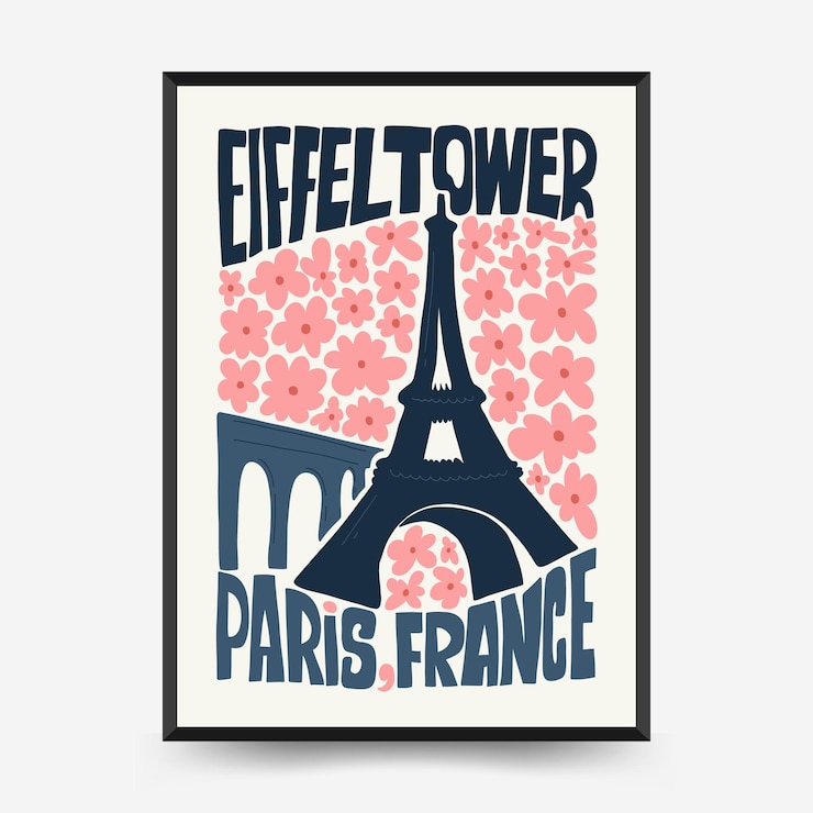 Vector plantilla de carteles florales y de viajes abstractos estilo minimalista matisse de moda moderno