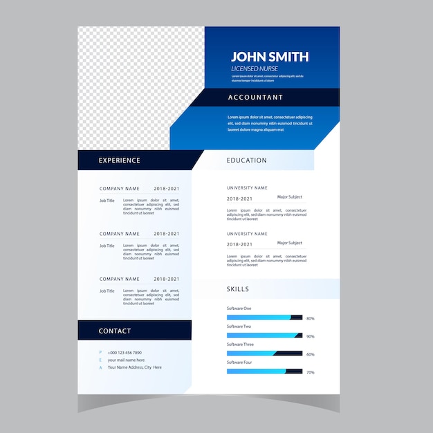 plantilla de cartera de currículum limpia y moderna plantilla de curriculum vitae vectorial y minimalista