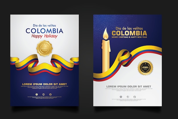 Plantilla de celebración del día de las velas pequeñas de colombia