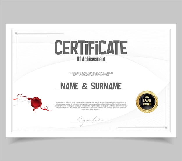 Plantilla de certificado de aptitud elegante