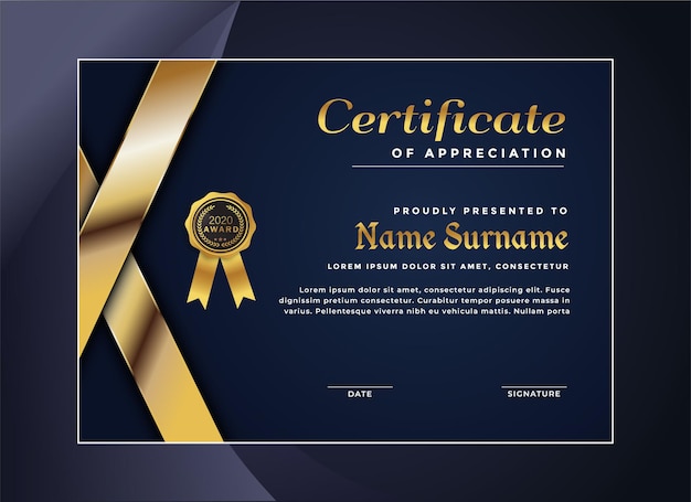 Plantilla de certificado de aptitud elegante