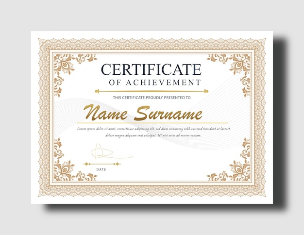 Plantilla de certificado de aptitud elegante