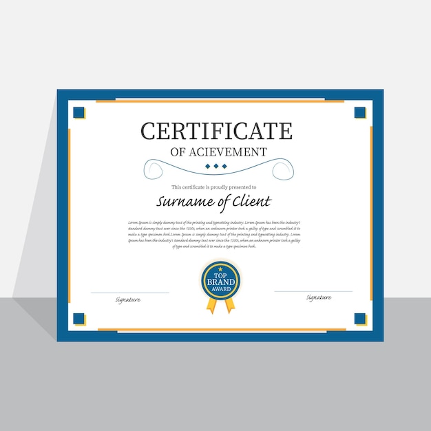 Plantilla de certificado de aptitud elegante