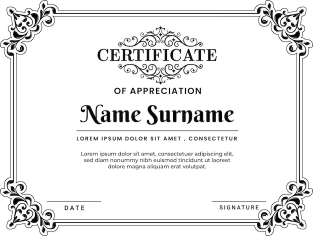 Plantilla de certificado clásico