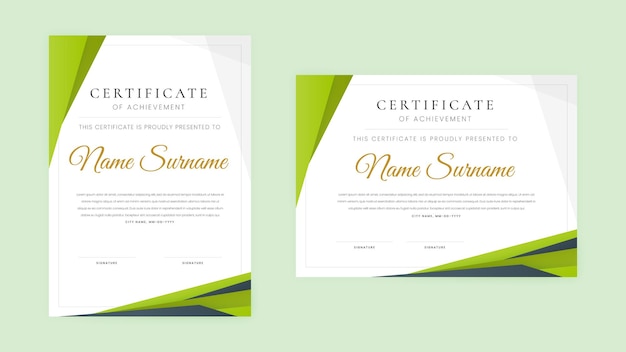 Plantilla de certificado contemporáneo moderno degradado Textos editables vectoriales EPS
