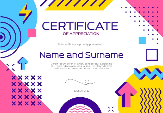 plantilla de certificado de diploma antecedentes de Memphis