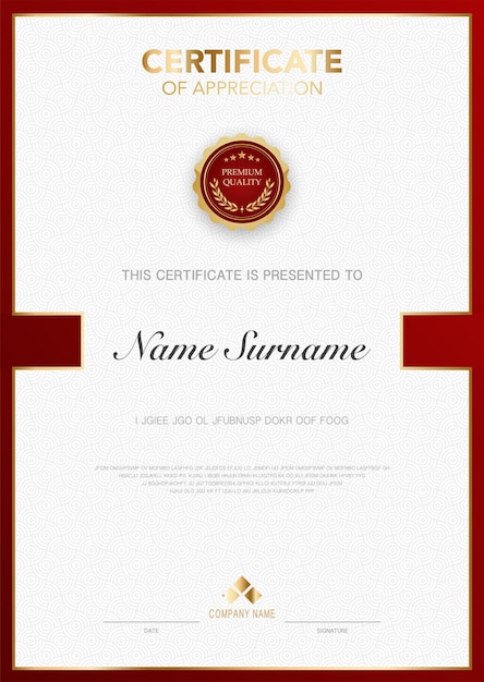 Plantilla de certificado de diploma de color azul y dorado con imagen vectorial de lujo y estilo moderno adecuada