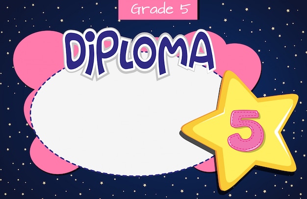 Plantilla de certificado de diploma de grado 5