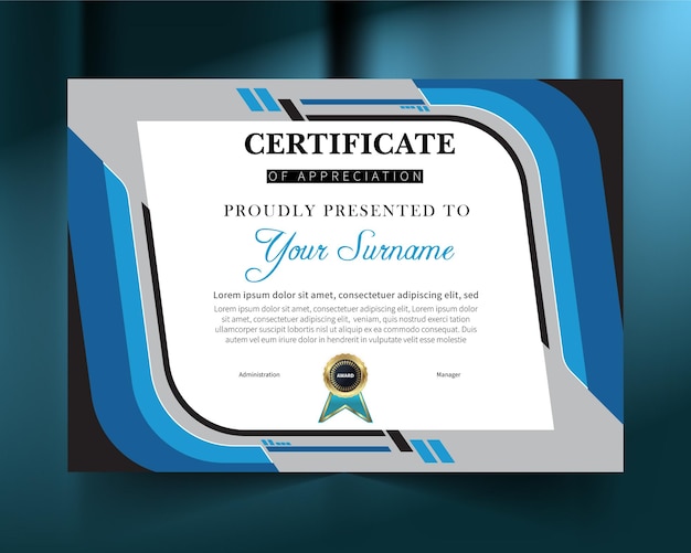 Plantilla de certificado y diploma profesional único