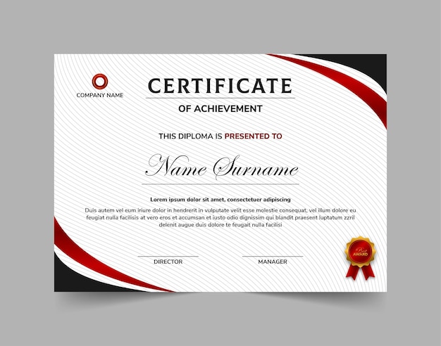 Plantilla de certificado de diploma profesional