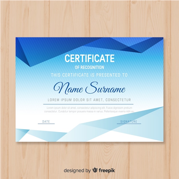 Plantilla de certificado en diseño moderno