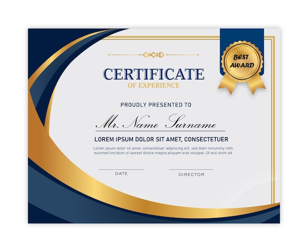 Plantilla de certificado elegante degradado de vector libre