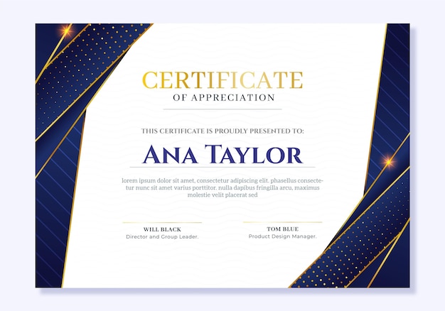 Plantilla de certificado elegante degradado