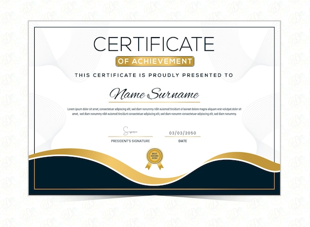 plantilla de certificado elegante con gradiente