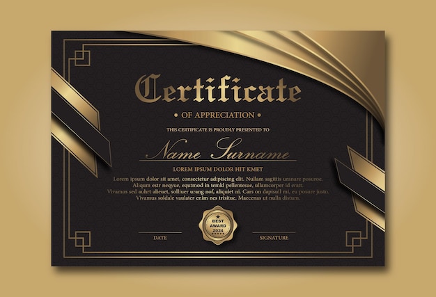 plantilla de certificado elegante