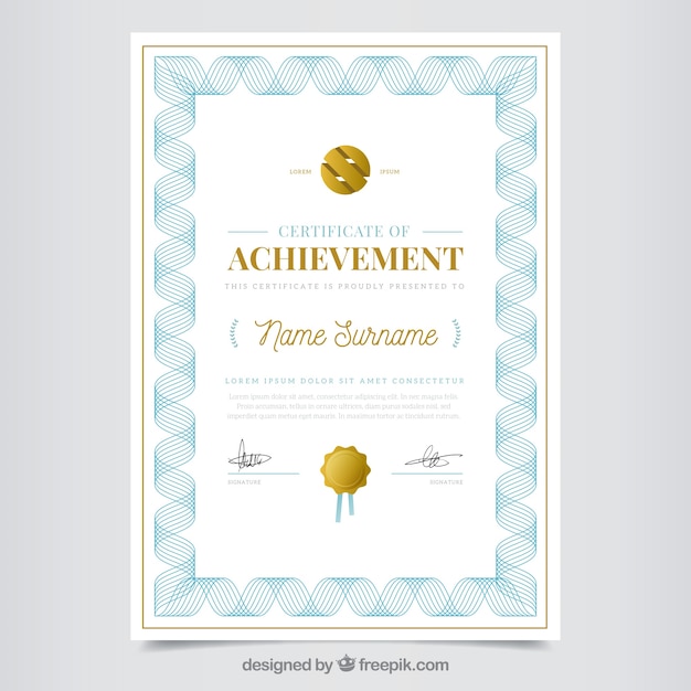 Vector plantilla de certificado elegante