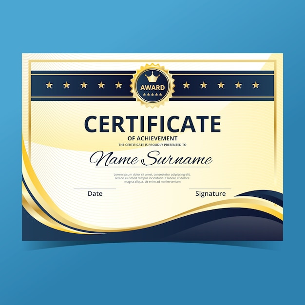 Vector plantilla de certificado elegante