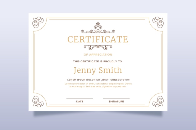 Plantilla de certificado Elegante